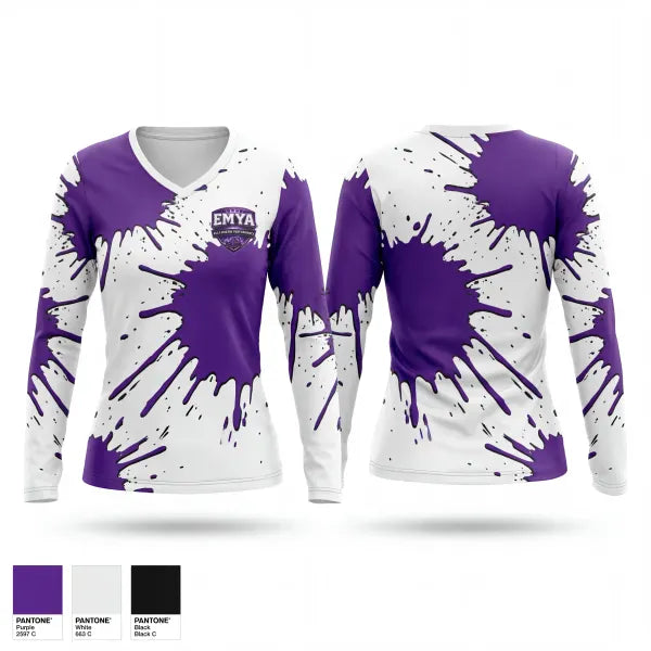 Womens Long Sleeve Vneck Shirt, Horned Frogs, , Teamtime, Team time, sublimation, custom sports apparel, team uniforms, spirit wear, spiritwear, sports uniforms, custom shirts, team store, custom team store, fundraiser sports, apparel fundraiser