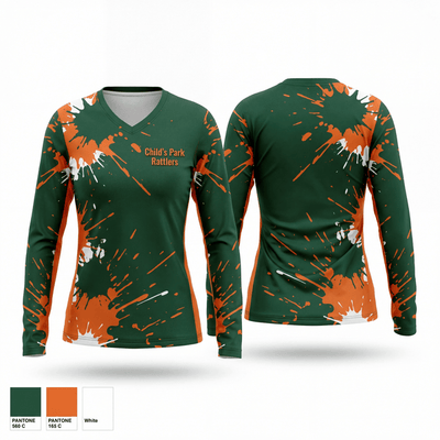 Child's park rattlets 86244552 Women's Long Sleeve V-neck Shirt - 1