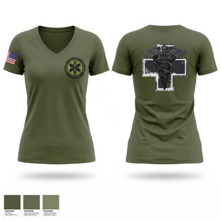 Womens Short Sleeve Vneck Shirt, Tactical medic, EMS/EMT, Teamtime, Team time, sublimation, custom sports apparel, team uniforms, spirit wear, spiritwear, sports uniforms, custom shirts, team store, custom team store, fundraiser sports, apparel fundraiser