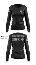 Thayer County Sheriff Women's Long Sleeve V-neck Shirt - 100