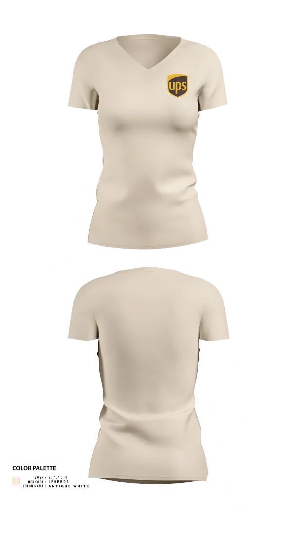Womens Short Sleeve Vneck Shirt, UPS, , Teamtime, Team time, sublimation, custom sports apparel, team uniforms, spirit wear, spiritwear, sports uniforms, custom shirts, team store, custom team store, fundraiser sports, apparel fundraiser