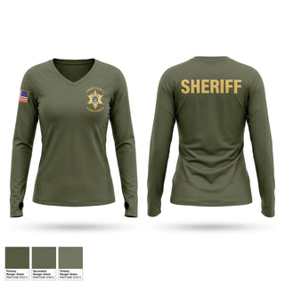 Womens Long Sleeve Vneck Shirt, Obion County Sheriff's Office, Police, Teamtime, Team time, sublimation, custom sports apparel, team uniforms, spirit wear, spiritwear, sports uniforms, custom shirts, team store, custom team store, fundraiser sports, apparel fundraiser