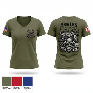 Womens Short Sleeve Vneck Shirt, 99th LRS, Air Force, Teamtime, Team time, sublimation, custom sports apparel, team uniforms, spirit wear, spiritwear, sports uniforms, custom shirts, team store, custom team store, fundraiser sports, apparel fundraiser