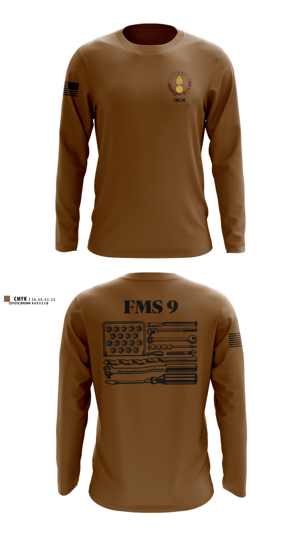 Long Sleeve Performance Shirt, FMS #9, Army, Teamtime, Team time, sublimation, custom sports apparel, team uniforms, spirit wear, spiritwear, sports uniforms, custom shirts, team store, custom team store, fundraiser sports, apparel fundraiser
