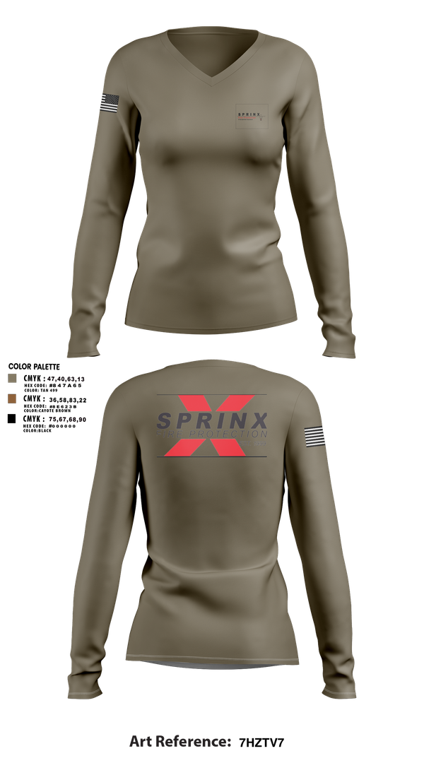 Womens Long Sleeve Vneck Shirt, SPRINX FIRE PROTECTION, , Teamtime, Team time, sublimation, custom sports apparel, team uniforms, spirit wear, spiritwear, sports uniforms, custom shirts, team store, custom team store, fundraiser sports, apparel fundraiser