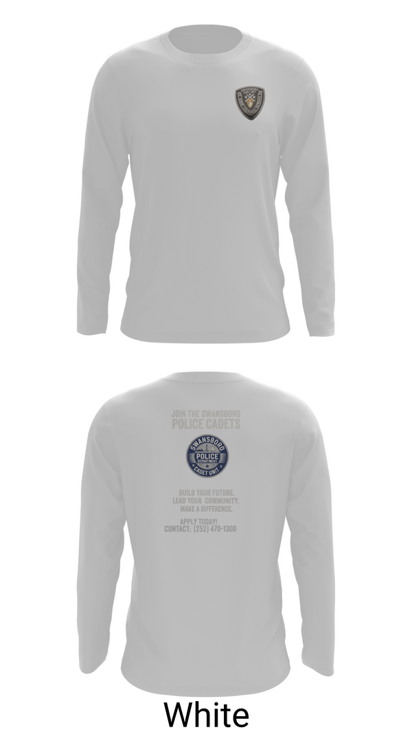 Long Sleeve Performance Shirt, Swansboro police cadets, Police, Teamtime, Team time, sublimation, custom sports apparel, team uniforms, spirit wear, spiritwear, sports uniforms, custom shirts, team store, custom team store, fundraiser sports, apparel fundraiser