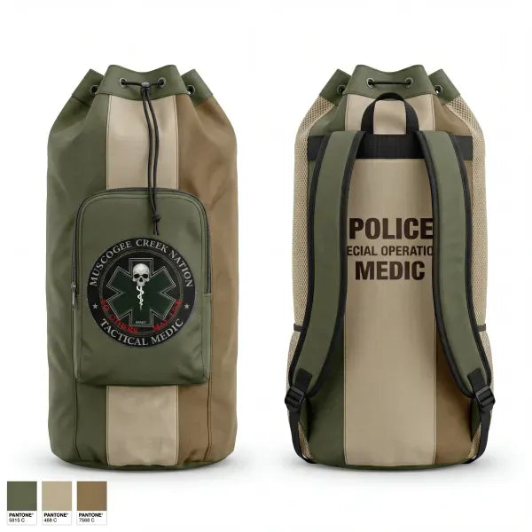 Gear Bag, Muscogee Nation Police Tactical Medical team, Police, Teamtime, Team time, sublimation, custom sports apparel, team uniforms, spirit wear, spiritwear, sports uniforms, custom shirts, team store, custom team store, fundraiser sports, apparel fundraiser