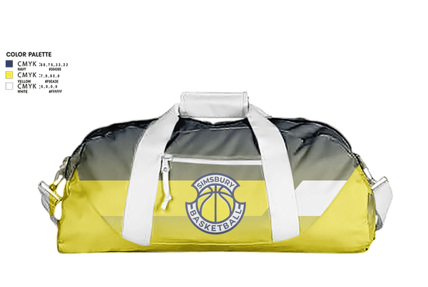 Duffle Bag, Simsbury, Men's Basketball, Teamtime, Team time, sublimation, custom sports apparel, team uniforms, spirit wear, spiritwear, sports uniforms, custom shirts, team store, custom team store, fundraiser sports, apparel fundraiser