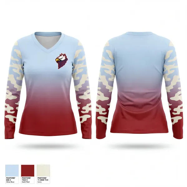 Womens Long Sleeve Vneck Shirt, Storm Eagles, Men's Basketball, Teamtime, Team time, sublimation, custom sports apparel, team uniforms, spirit wear, spiritwear, sports uniforms, custom shirts, team store, custom team store, fundraiser sports, apparel fundraiser