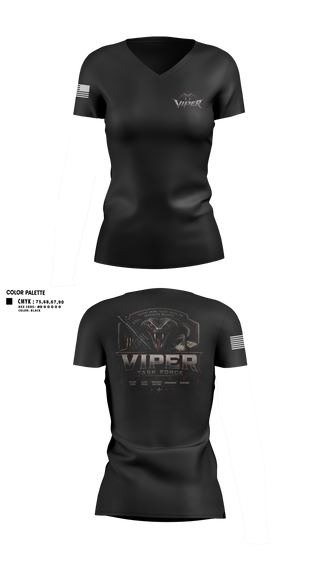 Womens Short Sleeve Vneck Shirt, VIPER Task Force, Police, Teamtime, Team time, sublimation, custom sports apparel, team uniforms, spirit wear, spiritwear, sports uniforms, custom shirts, team store, custom team store, fundraiser sports, apparel fundraiser