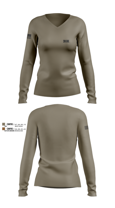 31K 16297588 Women's Long Sleeve V-neck Shirt - 1