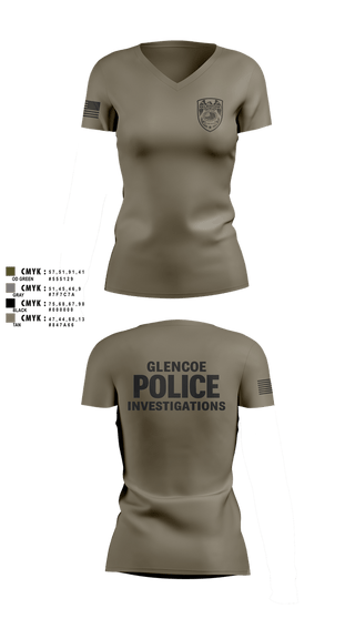 Womens Short Sleeve Vneck Shirt, Glencoe Investigations, Police, Teamtime, Team time, sublimation, custom sports apparel, team uniforms, spirit wear, spiritwear, sports uniforms, custom shirts, team store, custom team store, fundraiser sports, apparel fundraiser