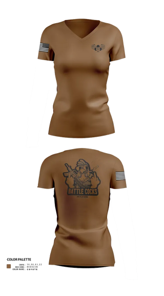 Womens Short Sleeve Vneck Shirt, BATTLECOCKS, Boldsteel, 2-32 Far., , Teamtime, Team time, sublimation, custom sports apparel, team uniforms, spirit wear, spiritwear, sports uniforms, custom shirts, team store, custom team store, fundraiser sports, apparel fundraiser
