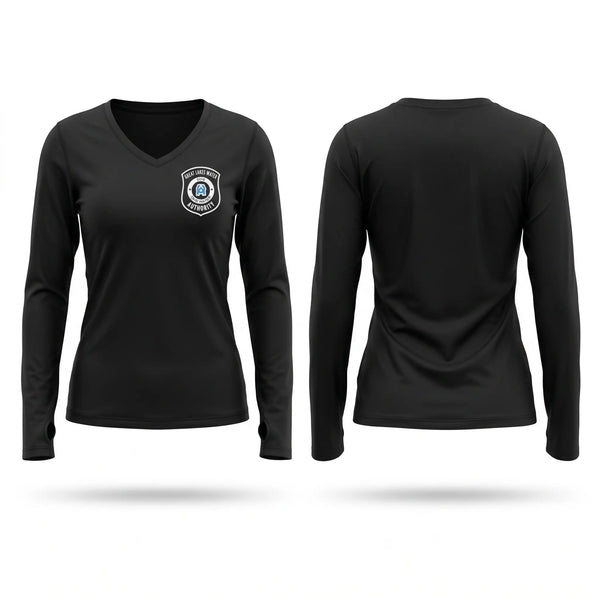 Womens Long Sleeve Vneck Shirt, Hazmat Emergency Response Unit, Fire Department, Teamtime, Team time, sublimation, custom sports apparel, team uniforms, spirit wear, spiritwear, sports uniforms, custom shirts, team store, custom team store, fundraiser sports, apparel fundraiser