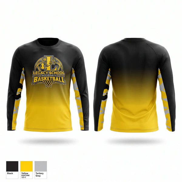 Long Sleeve Performance Shirt, Legacy School of the Arts, Men's Basketball, Teamtime, Team time, sublimation, custom sports apparel, team uniforms, spirit wear, spiritwear, sports uniforms, custom shirts, team store, custom team store, fundraiser sports, apparel fundraiser