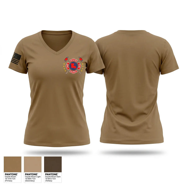 Womens Short Sleeve Vneck Shirt, Oak Point ERT, Fire Department, Teamtime, Team time, sublimation, custom sports apparel, team uniforms, spirit wear, spiritwear, sports uniforms, custom shirts, team store, custom team store, fundraiser sports, apparel fundraiser