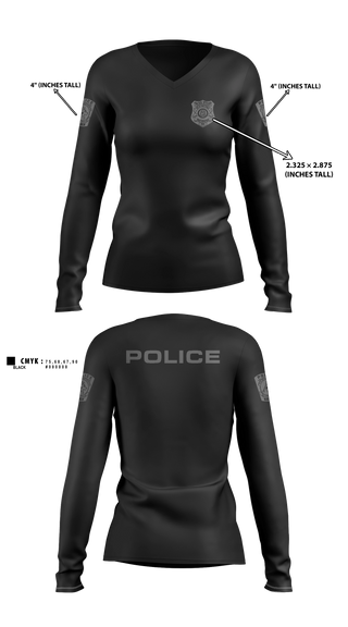 Womens Long Sleeve Vneck Shirt, A.C.E., Police, Teamtime, Team time, sublimation, custom sports apparel, team uniforms, spirit wear, spiritwear, sports uniforms, custom shirts, team store, custom team store, fundraiser sports, apparel fundraiser