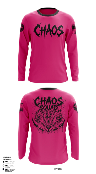 Long Sleeve Performance Shirt, Chaos squad fire and Ice, E-Sports, Teamtime, Team time, sublimation, custom sports apparel, team uniforms, spirit wear, spiritwear, sports uniforms, custom shirts, team store, custom team store, fundraiser sports, apparel fundraiser