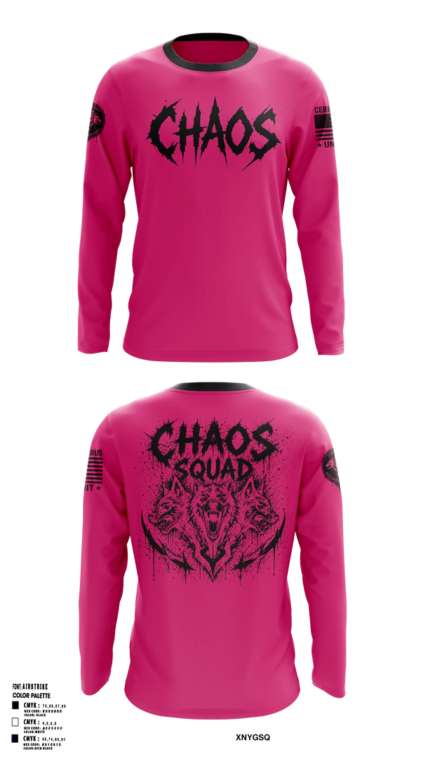 Long Sleeve Performance Shirt, Chaos squad fire and Ice, E-Sports, Teamtime, Team time, sublimation, custom sports apparel, team uniforms, spirit wear, spiritwear, sports uniforms, custom shirts, team store, custom team store, fundraiser sports, apparel fundraiser