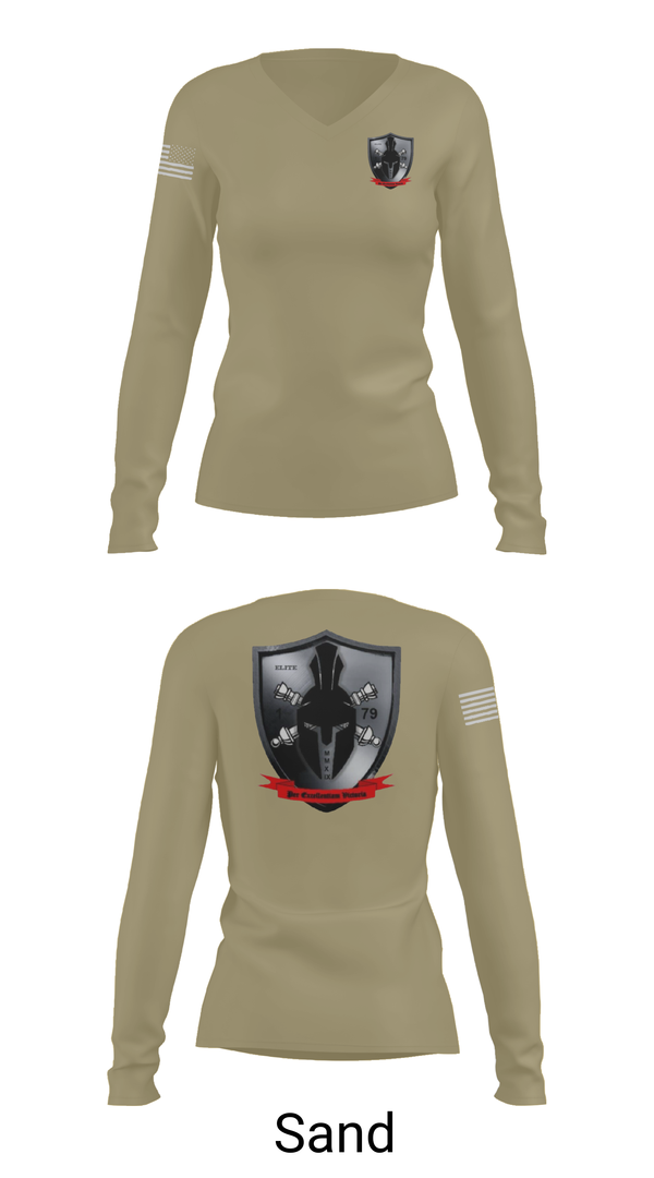 Womens Long Sleeve Vneck Shirt, E/1-79 FA, , Teamtime, Team time, sublimation, custom sports apparel, team uniforms, spirit wear, spiritwear, sports uniforms, custom shirts, team store, custom team store, fundraiser sports, apparel fundraiser
