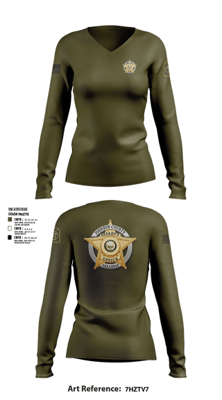 Womens Long Sleeve Vneck Shirt, Johnson County Sheriff’s Office, Police, Teamtime, Team time, sublimation, custom sports apparel, team uniforms, spirit wear, spiritwear, sports uniforms, custom shirts, team store, custom team store, fundraiser sports, apparel fundraiser