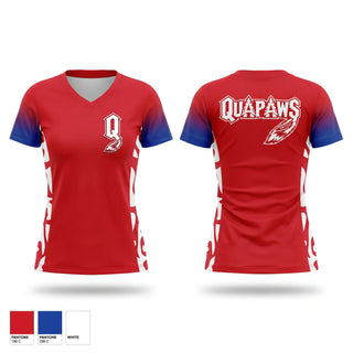 Womens Short Sleeve Vneck Shirt, Quapaws, Baseball, Teamtime, Team time, sublimation, custom sports apparel, team uniforms, spirit wear, spiritwear, sports uniforms, custom shirts, team store, custom team store, fundraiser sports, apparel fundraiser