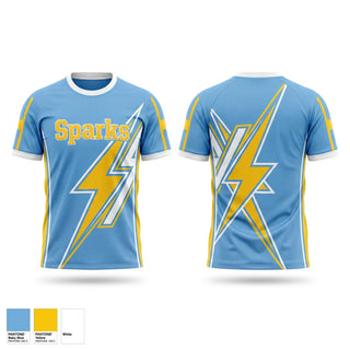 Soft Poly Tee Cotton Like Feel, Sparks, Softball, Teamtime, Team time, sublimation, custom sports apparel, team uniforms, spirit wear, spiritwear, sports uniforms, custom shirts, team store, custom team store, fundraiser sports, apparel fundraiser