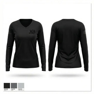 Womens Long Sleeve Vneck Shirt, Dallas (GA) Police Department, Police, Teamtime, Team time, sublimation, custom sports apparel, team uniforms, spirit wear, spiritwear, sports uniforms, custom shirts, team store, custom team store, fundraiser sports, apparel fundraiser