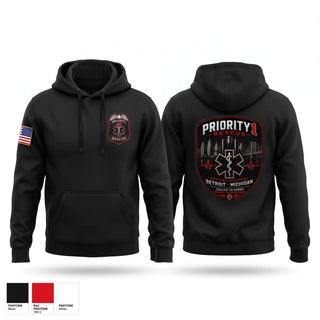 Hoodie, Priority 1 Rescue, EMS/EMT, Teamtime, Team time, sublimation, custom sports apparel, team uniforms, spirit wear, spiritwear, sports uniforms, custom shirts, team store, custom team store, fundraiser sports, apparel fundraiser