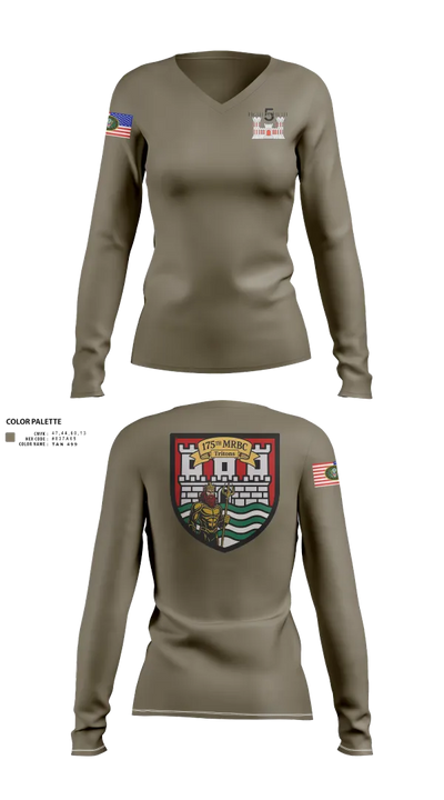 175th MRBC 2368764 Women's Long Sleeve V-neck Shirt - 23