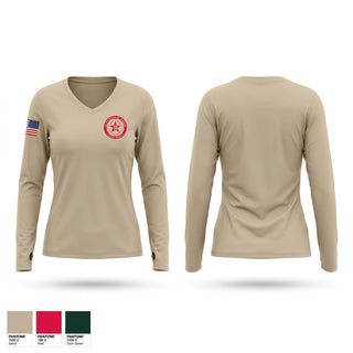 Womens Long Sleeve Vneck Shirt, Apache, Marines, Teamtime, Team time, sublimation, custom sports apparel, team uniforms, spirit wear, spiritwear, sports uniforms, custom shirts, team store, custom team store, fundraiser sports, apparel fundraiser