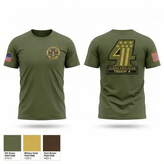 Old School Cotton Feel Shirt, Troop 4 Illinois State Police, Police, Teamtime, Team time, sublimation, custom sports apparel, team uniforms, spirit wear, spiritwear, sports uniforms, custom shirts, team store, custom team store, fundraiser sports, apparel fundraiser