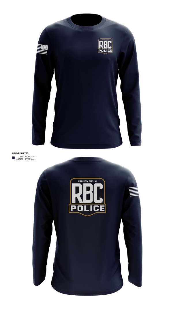Long Sleeve Performance Shirt, Rainbow City Police Department, Police, Teamtime, Team time, sublimation, custom sports apparel, team uniforms, spirit wear, spiritwear, sports uniforms, custom shirts, team store, custom team store, fundraiser sports, apparel fundraiser