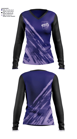 Womens Long Sleeve Vneck Shirt, Weslaco Scorpions, Men's Basketball, Teamtime, Team time, sublimation, custom sports apparel, team uniforms, spirit wear, spiritwear, sports uniforms, custom shirts, team store, custom team store, fundraiser sports, apparel fundraiser