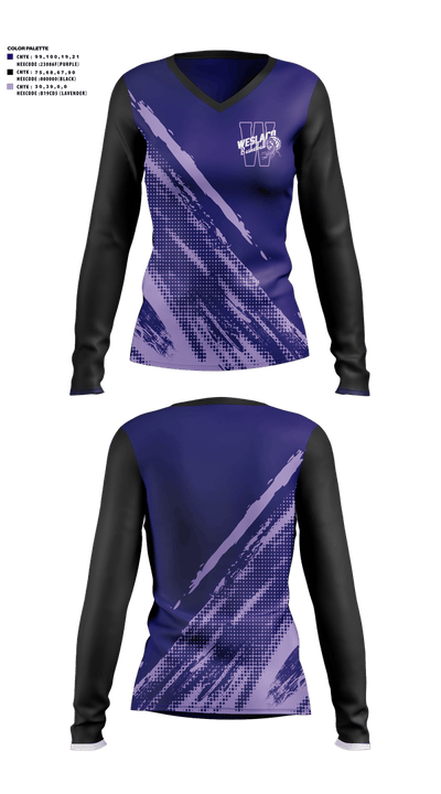 Weslaco Scorpions 41640937 Women's Long Sleeve V-neck Shirt - 1