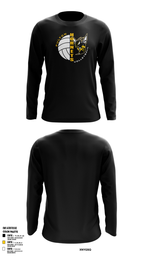 Long Sleeve Performance Shirt, Fulton Hornets Volleyball, Women's Volleyball, Teamtime, Team time, sublimation, custom sports apparel, team uniforms, spirit wear, spiritwear, sports uniforms, custom shirts, team store, custom team store, fundraiser sports, apparel fundraiser