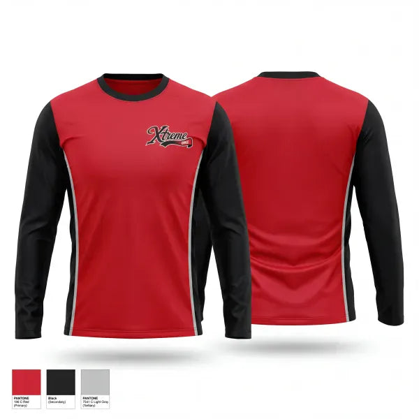 Long Sleeve Performance Shirt, Okc xtreme, Baseball, Teamtime, Team time, sublimation, custom sports apparel, team uniforms, spirit wear, spiritwear, sports uniforms, custom shirts, team store, custom team store, fundraiser sports, apparel fundraiser