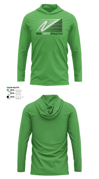 Long Sleeve Performance Shirt with hood, Real North Athletics, Cross Country, Teamtime, Team time, sublimation, custom sports apparel, team uniforms, spirit wear, spiritwear, sports uniforms, custom shirts, team store, custom team store, fundraiser sports, apparel fundraiser