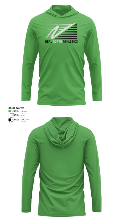Real North Athletics 78275202 Long Sleeve Performance Shirt with hood - 22