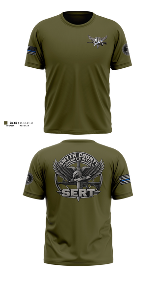 Old School Cotton Feel Shirt, Smyth County Sheriff’s Office S.E.R.T., Police, Teamtime, Team time, sublimation, custom sports apparel, team uniforms, spirit wear, spiritwear, sports uniforms, custom shirts, team store, custom team store, fundraiser sports, apparel fundraiser