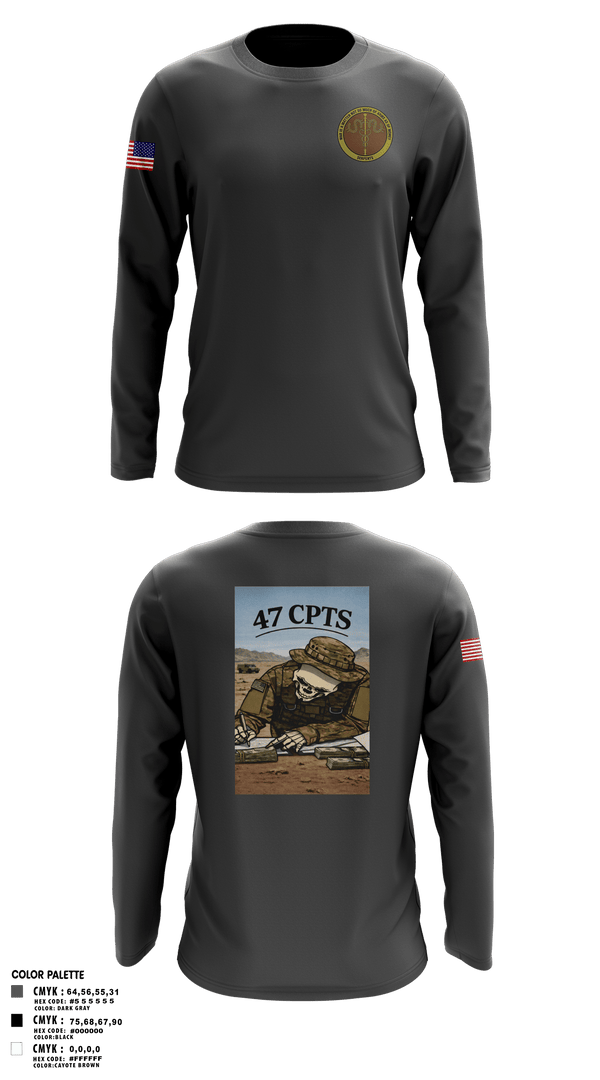 Long Sleeve Performance Shirt, 47 CPTS, Air Force, Teamtime, Team time, sublimation, custom sports apparel, team uniforms, spirit wear, spiritwear, sports uniforms, custom shirts, team store, custom team store, fundraiser sports, apparel fundraiser