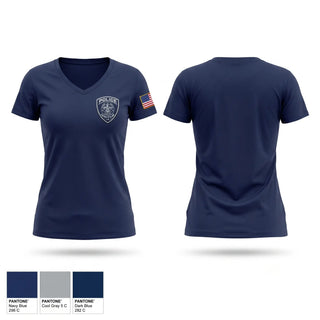 Womens Short Sleeve Vneck Shirt, Leesville Police Department, Police, Teamtime, Team time, sublimation, custom sports apparel, team uniforms, spirit wear, spiritwear, sports uniforms, custom shirts, team store, custom team store, fundraiser sports, apparel fundraiser