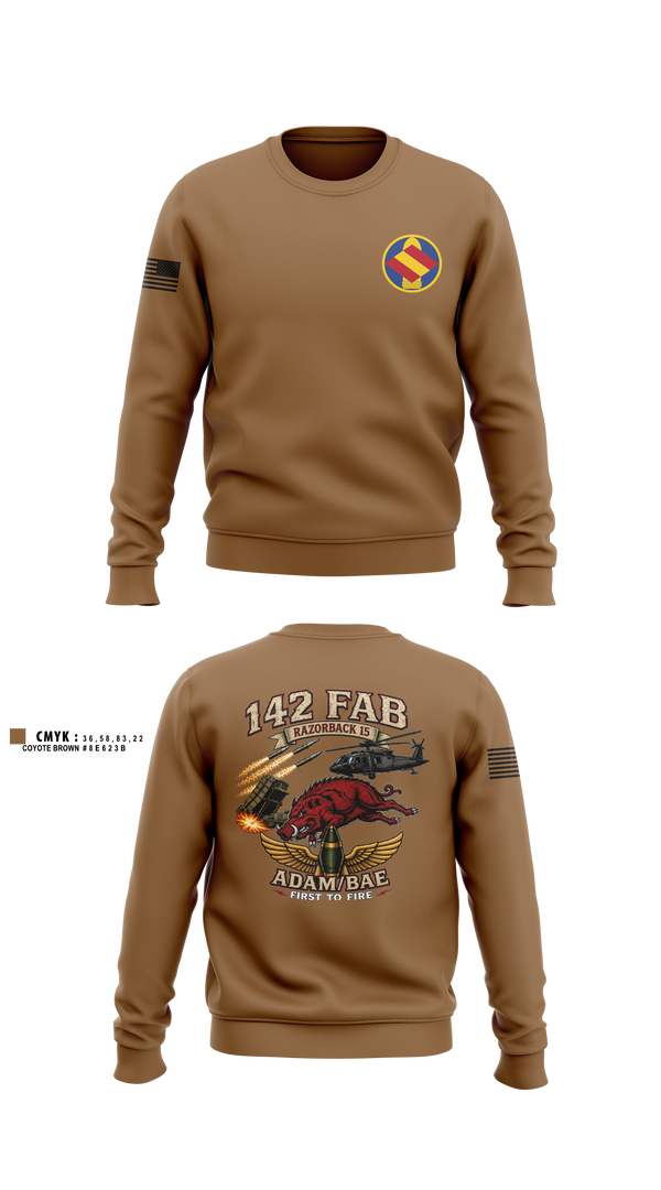 Crew Neck Sweatshirt, 142nd, Army, Teamtime, Team time, sublimation, custom sports apparel, team uniforms, spirit wear, spiritwear, sports uniforms, custom shirts, team store, custom team store, fundraiser sports, apparel fundraiser