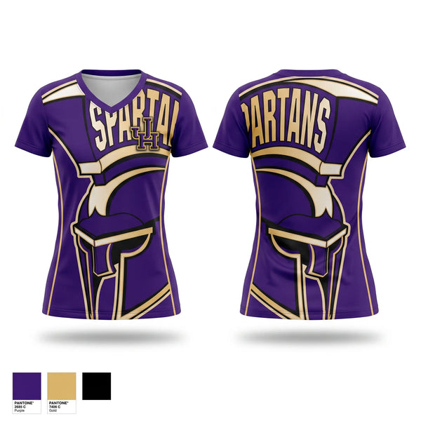 Womens Short Sleeve Vneck Shirt, Jurupa Hills Spartans, Softball, Teamtime, Team time, sublimation, custom sports apparel, team uniforms, spirit wear, spiritwear, sports uniforms, custom shirts, team store, custom team store, fundraiser sports, apparel fundraiser