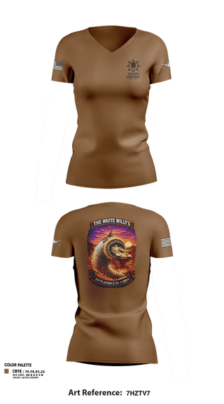 Womens Short Sleeve Vneck Shirt, C. Co. HQ PLT, Army, Teamtime, Team time, sublimation, custom sports apparel, team uniforms, spirit wear, spiritwear, sports uniforms, custom shirts, team store, custom team store, fundraiser sports, apparel fundraiser