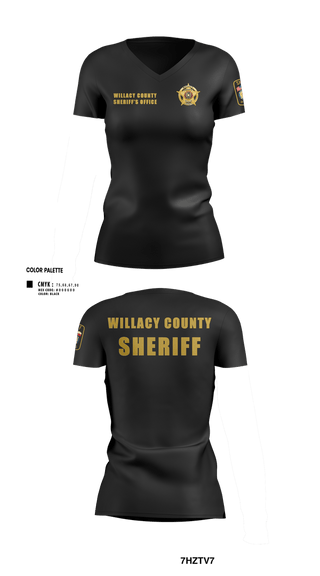 Womens Short Sleeve Vneck Shirt, Willacy County Sheriff's Office, Police, Teamtime, Team time, sublimation, custom sports apparel, team uniforms, spirit wear, spiritwear, sports uniforms, custom shirts, team store, custom team store, fundraiser sports, apparel fundraiser