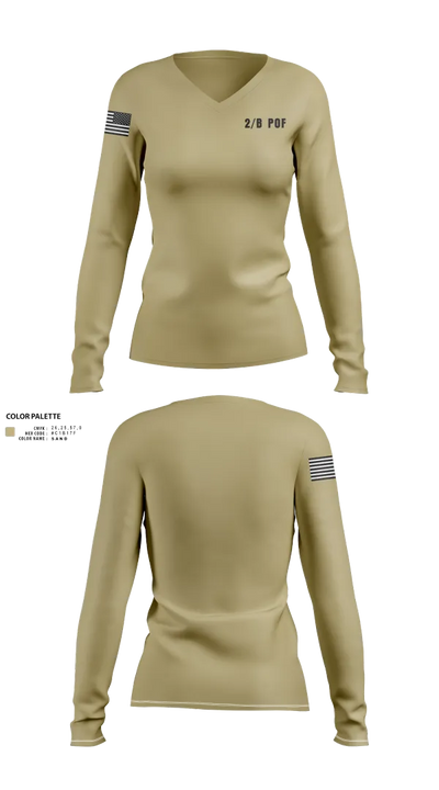 2/B POF 81841481 Women's Long Sleeve V-neck Shirt - 22