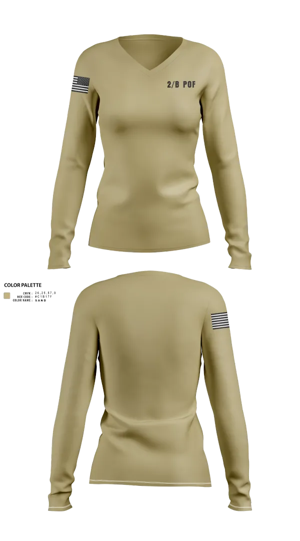 Womens Long Sleeve Vneck Shirt, 2/B POF, , Teamtime, Team time, sublimation, custom sports apparel, team uniforms, spirit wear, spiritwear, sports uniforms, custom shirts, team store, custom team store, fundraiser sports, apparel fundraiser