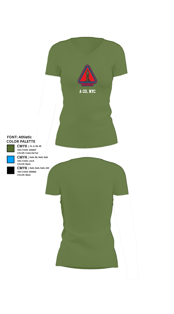 Womens Short Sleeve Vneck Shirt, A Co, NYC, , Teamtime, Team time, sublimation, custom sports apparel, team uniforms, spirit wear, spiritwear, sports uniforms, custom shirts, team store, custom team store, fundraiser sports, apparel fundraiser