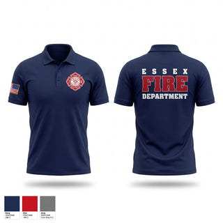 Short Sleeve Performance Polo, Essex Fire Department, Fire Department, Teamtime, Team time, sublimation, custom sports apparel, team uniforms, spirit wear, spiritwear, sports uniforms, custom shirts, team store, custom team store, fundraiser sports, apparel fundraiser